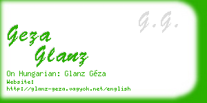 geza glanz business card
